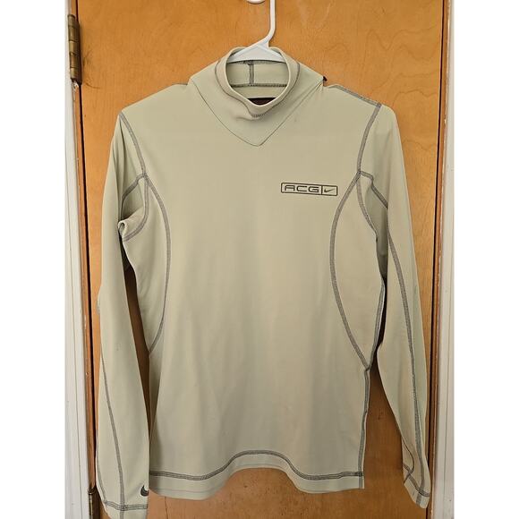Nike ACG Shirt Womens M Base Layer Short Sleeve All Conditions Gear Beige Vtg - Picture 1 of 5